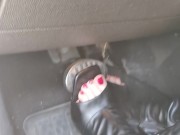 Fast pedal pumping in my leather stiletto boots 12/16