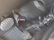 Fast pedal pumping in my leather stiletto boots 14/16