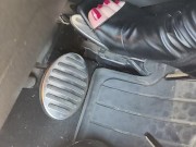 Fast pedal pumping in my leather stiletto boots 15/16