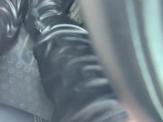 Fast pedal pumping in my leather stiletto boots 5/16