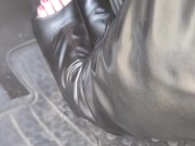 Fast pedal pumping in my leather stiletto boots 9/16
