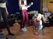 Sexy and Hot College Girls Lesbians throw a House Party in Short Skirts and Tiny Thongs 14/16