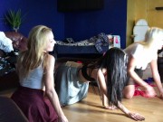 Sexy and Hot College Girls Lesbians throw a House Party in Short Skirts and Tiny Thongs 2/16