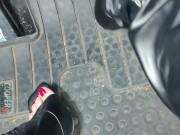 Hard pumping grinding stomping on my gas pedal with my stiletto boots 7/16