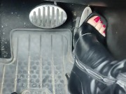 Hard pumping grinding stomping on my gas pedal with my stiletto boots 9/16