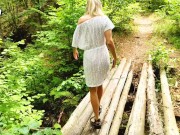 A married tourist cheats on her husband right in the woods. 1/16