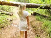 A married tourist cheats on her husband right in the woods. 2/16