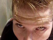 Hot nerdy redhead girlfriend gives big dick boyfriend sloppy deepthroat blowjob (TRAILER) 9/16