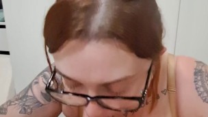 Horny Cute British Wife Gives Blowjob in POV