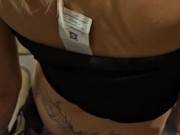 Swallowing cum in the changing room