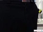 Lovely Brunette Wastes No Time in Gobbling a Huge Cock 8/16