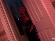 Busty blonde girls playing with a hard dick in the bathtub 10/16