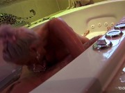 Busty blonde girls playing with a hard dick in the bathtub 7/16