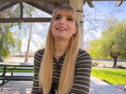 Real Teens - Sexy Teen With Bangs Evie Christian Does Her First Porn Scene 3/16