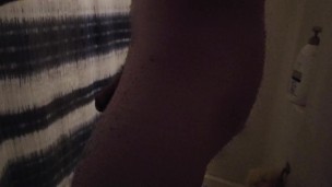 POV neighbor watches me shower while I fuck my ass with a long can