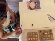 Sexy and Horny Housewife plays with Balls massages a big dick to take precum and plays with it while cock teasing 15/16