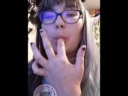 Making a tiny a quick snack 4/16