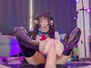Succubus Melu seduces slave with hands and feet 13/16