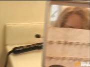 Dirty man gets his mouth fucked and ass pegged by a blonde mistress after licking her boots 1/16