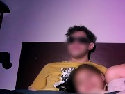 Neighbor's cheating stepdaughter sucks my dick while watching tv