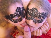 2 girls 1 guy Blowjob and Sex 7/16