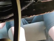 Smashing snack cakes on my pedals with flip flops and barefooted front and back pov 6/16