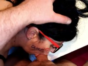 Dumb bitch with body writing taking cock slap, spitting and cum 6/16