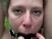 sexy blonde tied up in the forest 1/16