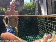 Real passionate sex underwater of a couple in love on vacation, risky outdoors 4/16