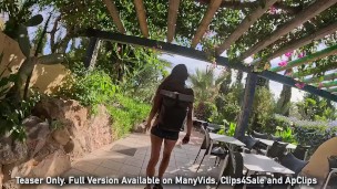 Squirting And Naked Walk in Public Bar