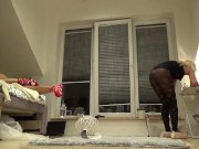 Blonde Petite Cute Hot Girl No Panties Daisy and her Two Girlfriends dance and try different lingerie underwear and uniforms 15/16