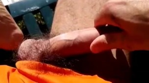 I masturbate while sunbathing in the garden