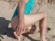 Posing my booty on a nudist beach 9/16