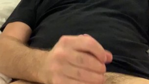Watch me edge my hard dick in bed… just a tease