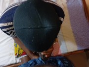 Ebony teen struggling to take big dick 3/16