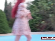 Three good friend strip wrestling game following by an intense sex toy 3/16