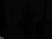 Horny stewardess wants to relax before the flight 1/16