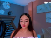 CherryTV - Bella Rose Struggles to Breathe, a Dick Deep in Her Throat, Savoring the Intense Blowjob! 3/16