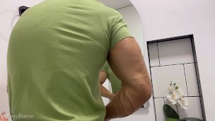 flexing muscles and sprouting hot veins for a worshiper