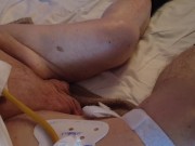 Disabled man gets a helping hand from his friend/caregiver