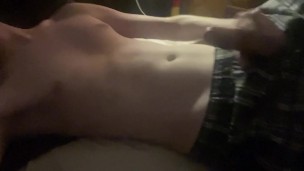 skinny twink jacking off through his underwear !!