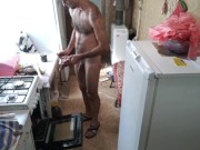 Naked in the kitchen 8/16
