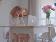 She Makes Him Cum Inside Her Tight Young Pussy On Zoom Meeting 2/16