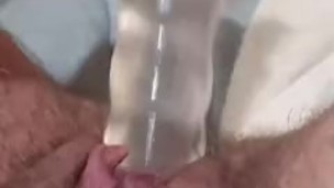 Pounding myself nice and hard with my big dildo (ftm)