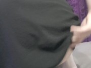 a Russian cosplayer in a school uniform stockings sits on her face with a wet pussy and cums from he 4/16