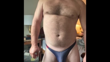 Solo Daddy Bear gets naked