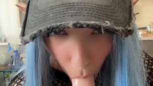 Slutty Cosplayer smoking and sucking her favourite pink dildo (Full vid on my OnlyFans/ManyVids)