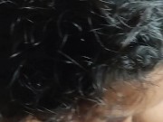 ENJOYING SLOPPY DEEP THROAT, BY A BEAUTIFUL CURLY DARK HAIRED BABE! 13/16