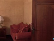 Naughty tanned lesbian maid introduced a glass dildo to her lovers tender and eager asshole 1/16