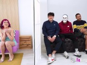 Amateur redhead Mei was desperate for having a BLIND DATE with us! 2/16